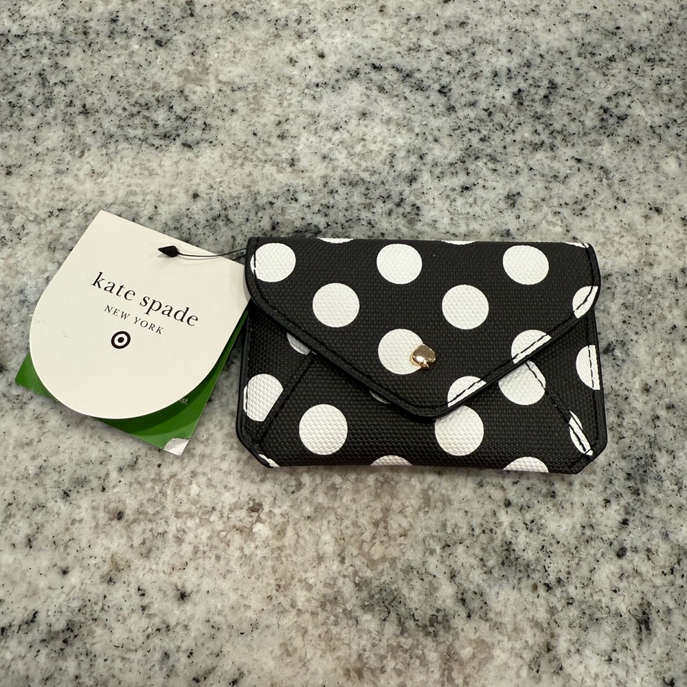 Kate Spade Black and White Polka Dot Wallet Cardholder